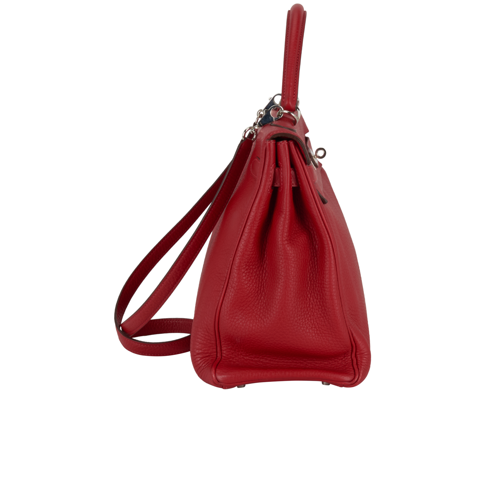 Kelly 35 Retourne In Evercolor Rouge Garance, &pound;6,000, Handbags, Red, Leather, Side view